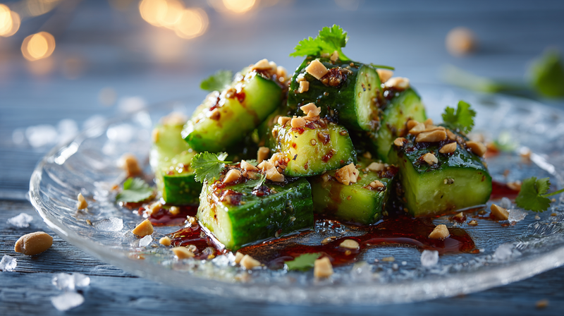 Krispig gurksallad med Meimei Chiliolja